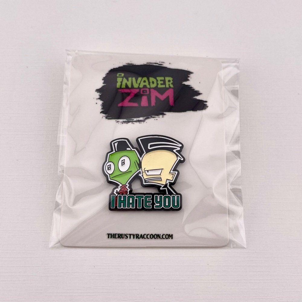 Invader Zim And Dib Enamel Pin Invader Zim. 
1” x 1”